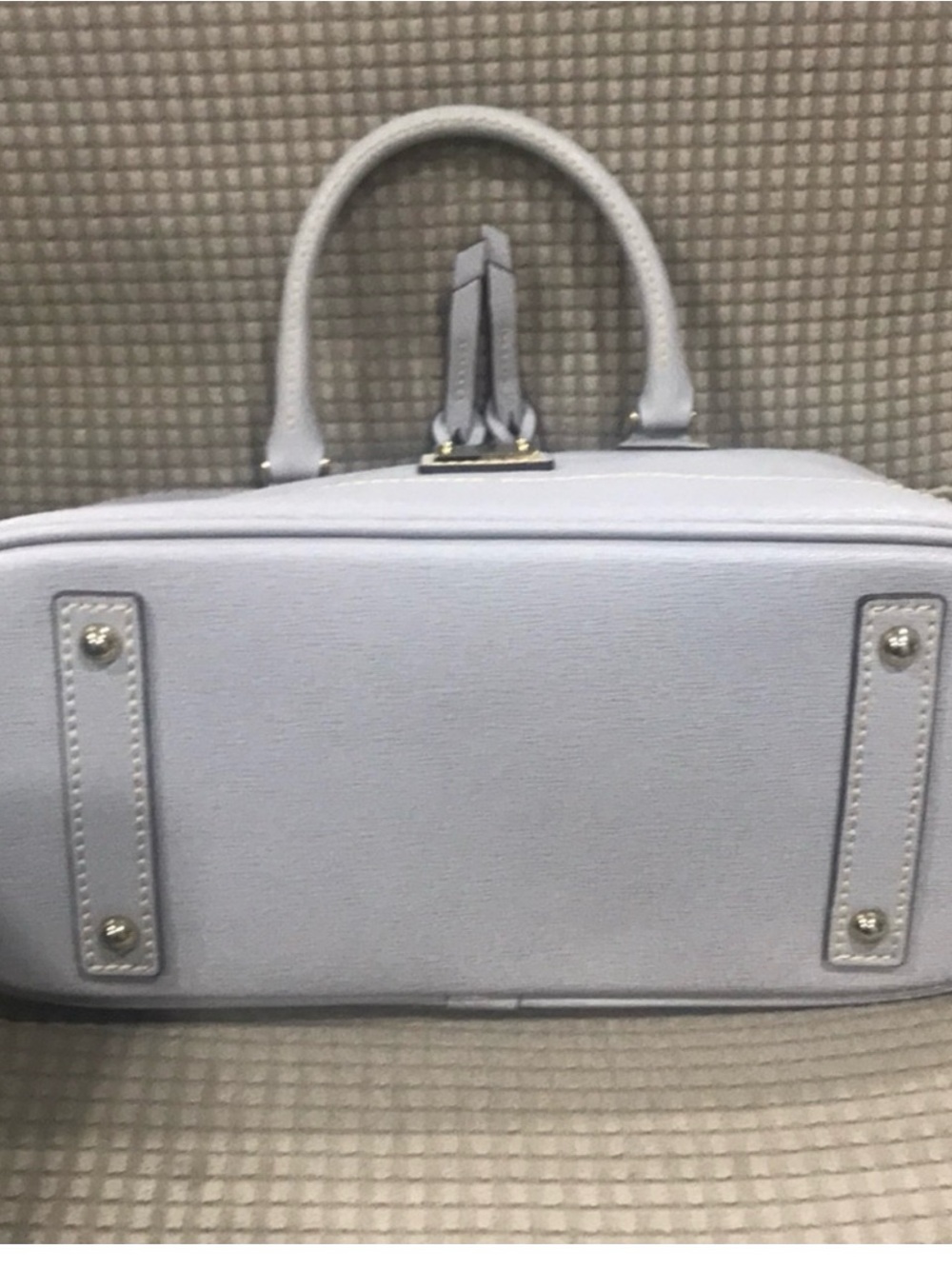 Dooney & Bourke Light Gray Dome Satchel with Gold Hardware - Picture 3 of 7